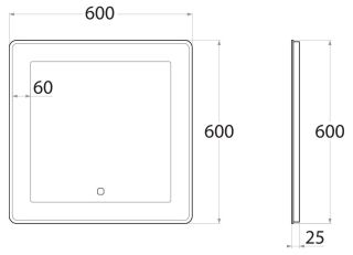 Зеркало с подсветкой Art&Max Latina 60см AM-Lat-600-600-DS-F
