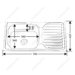 Мойка 7642 U Melana 0,6/160 хром с сифоном (221 t *10)