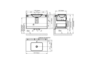 Тумба с раковиной Astra-Form Классик 4631177715884 100 см серый матовый