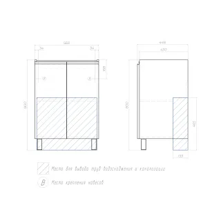 Тумба под раковину напольная Vigo Yuma 346 60 см поставляется в разобранном виде дуб давос
