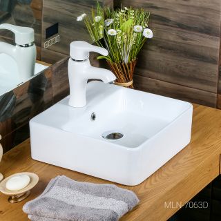 Накладная раковина Melana 7063D-805 38см белый