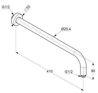 Кронштейн для верхнего душа Kludi A-QA белый/хром 6651491-00