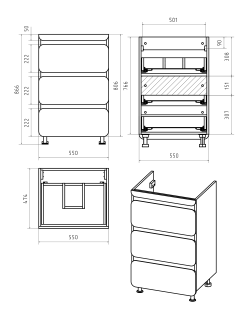 Напольная тумба под раковину Misty Чегет под стиральную машину 55см белый