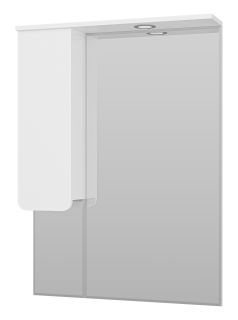 Зеркальный шкаф с подсветкой Misty Чегет 75см левый белый