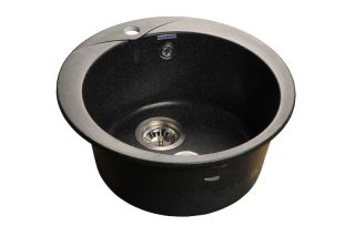 Мойка кухонная GranFest Чёрная Rondo R-480 чер