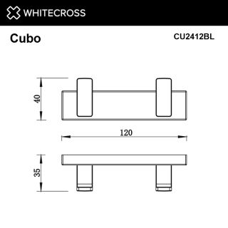 Крючок двойной WHITECROSS Cubo CU2412GL золото