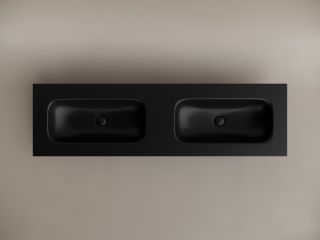 Раковина Ceramicanova Grace CN7023MBwx с двумя чашами 160 см чёрный матовый