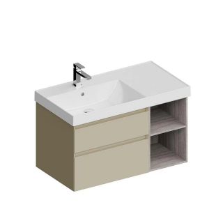 Тумба под раковину Kerama Marazzi Cubo CUB.90Lh\LIM левая 90 см лимо матовый/древесина