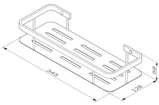 Полка для душа прямая Am.Pm Sense L чёрный матовый A7453122