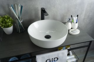 Раковина Gid D1315 51182 накладная белая 41.5x41.5x13.5