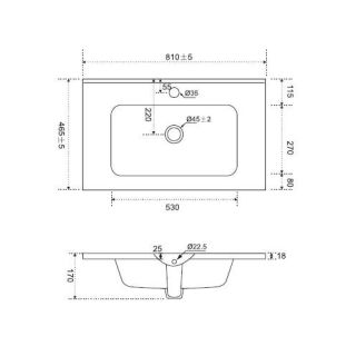Раковина мебельная Am.Pm Sense M7BWCC0802WG 80 см белый глянец (с отверстием под смеситель)