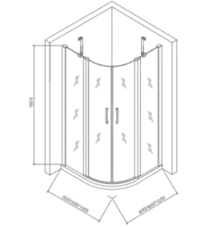 Душевой уголок Good Door Pandora R80 стекло прозрачное