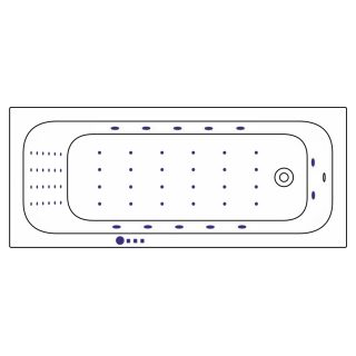 Гидромассажная ванна WHITECROSS Vibe 0105.180075.100.NANO.CR 180x75 см Nano хром