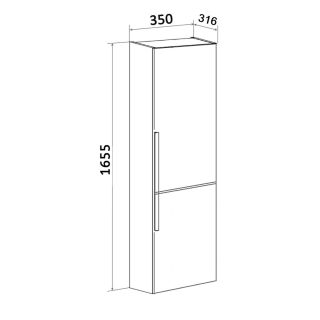 Пенал Runo правый подвесной дуб серый Мальта 35 (00-00001096)