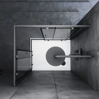 Душевой уголок Am.Pm Gem S 100x80см чёрный матовый W93G-404-100280-BT