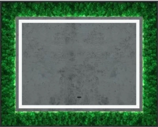 Зеркало с подсветкой Continent Forest ЗЛП366 с бесконтактным сенсором 100см декоративный мох