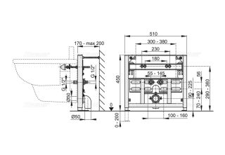 Монтажная рама для биде AlcaPlast A105/450
