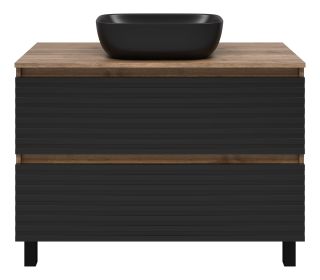 Напольная тумба под раковину Brevita Dakota DAK-07100-19/02-2Я 100см дуб Галифакс олово/чёрный