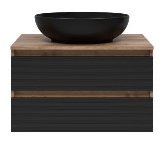 Подвесная тумба под раковину Brevita Dakota DAK-09070-19/02-2Я 70см дуб Галифакс олово/чёрный