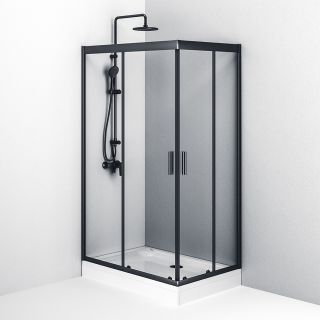 Душевой уголок Am.Pm Gem 120x80см чёрный матовый W90G-404-120280-BT