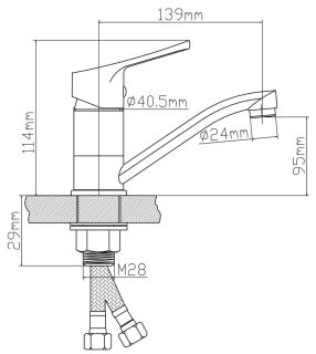 Смеситель для кухни BOOU B8290-14A хром