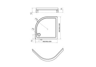 Душевой поддон Aquatek DPA-0000007 с фронтальным экраном 80x80 см