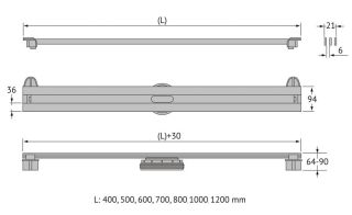 Душевой лоток Berges Super Slim Black 095152 60см чёрный матовый