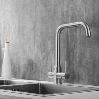 Смеситель для кухни Shevanik S268B с подключением фильтра сатин