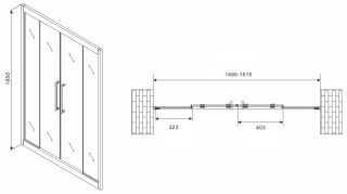 Душевая дверь ABBER Schwarzer Diamant 150см чёрный AG33150BH