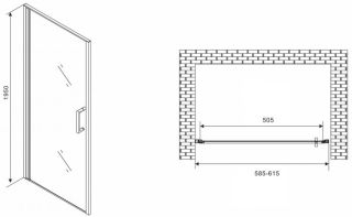 Душевая дверь ABBER Sonnenstrand 60см хром AG04060