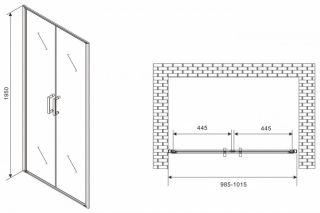 Душевая дверь ABBER Sonnenstrand 100см чёрный AG04100BC