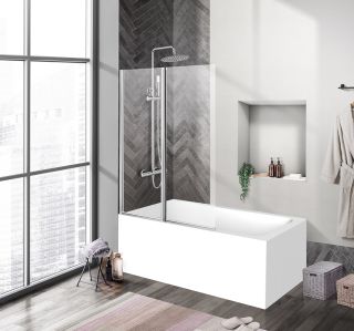 Душевая шторка на ванну BelBagno UNO-V-2-120/150-C-Cr