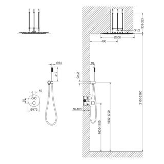 Душевой комплект Timo Saona SX-2370/03SM с термостатом чёрный