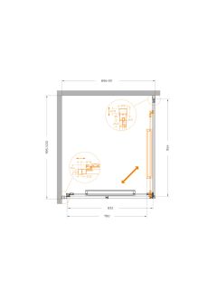 Душевой уголок CEZARES LUX-AH-FS-1-90/100-C-GM оружейная сталь