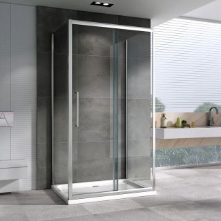 Душевой уголок ABBER Schwarzer Diamant AG30140H-S75-S75 140x75см хром