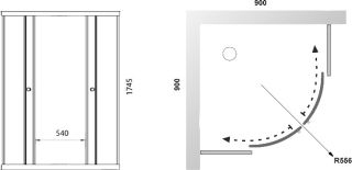 Душевой уголок Triton Лайт Щ0000040123 90x90