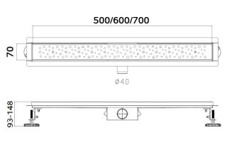 Душевой лоток Haiba HB92700 70см сатин