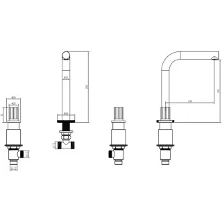 Встраиваемый смеситель для раковины Boheme Aura 152-CR-A хром