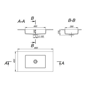 Столешница с раковиной Holbi Neptune 80см цветной матовый 1.05.007.11.3