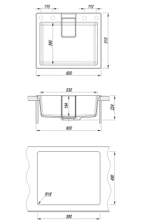 Кухонная мойка Florentina Ривьера 600 бежевый