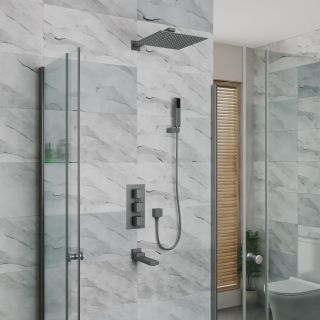 Душевая система DQ Bayern.Liszt DA2515606A04 с термостатом серый графит