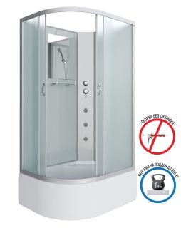 Душевая кабина Niagara NG-2310-14RBKG с гидромассажем 120x80см серебро/матовое