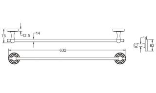 Полотенцедержатель Rose RG1017Q 63см бронза