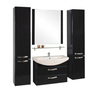 Тумба под раковину Акватон Ария 80см чёрный 1A140801AA950