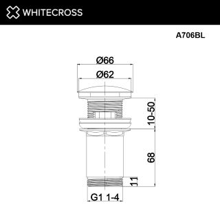 Донный клапан для раковины WHITECROSS A706WHS клик-клак белый матовый