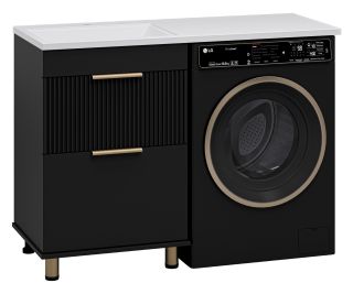 Напольная тумба под раковину Brevita Enfida ENF-07060-022Я под стиральную машину 60см чёрный