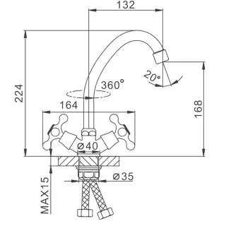 Смеситель для кухни Frap F4008-2 хром