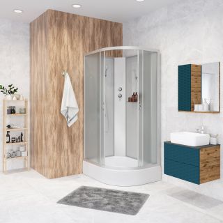 Душевая кабина Niagara NG-33184-14LBK 110x80см серебро/матовое