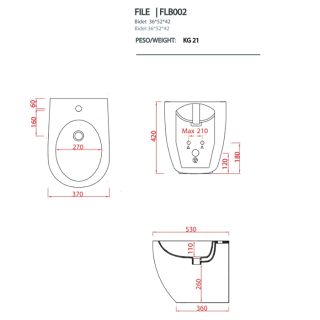 Биде Artceram File 2.0 FLB002 16 00 blu zaffiro