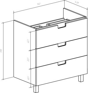 Тумба под раковину Bellezza Пегас 80см красный 00000007786
